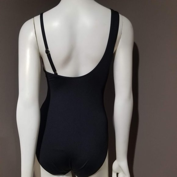 Michael Kors Logo Chain Scoopneck One Piece Swimsuit Black - Picture 5 of 11